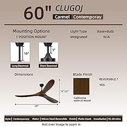 CLUGOJ Ceiling Fan, Outdoor Ceiling Fan with Remote