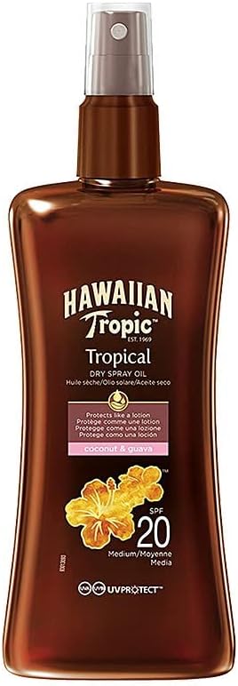 Hawaiian Tropic Protective Dry Spray Oil SPF 20 200 ml Pack of 1