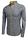 COOFANDY Men's Button Down Dress Shirts Casual Slim Fit Shirts(Gray,M)