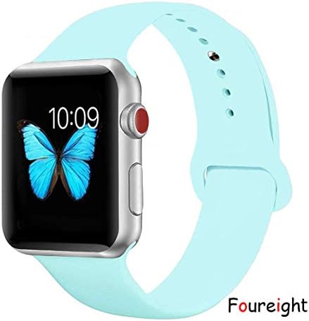 Foureight for Watch Band, Foureight Durable Soft Silicone for Watch Strap Replacement Sport Band for Watch Band Series 4 Series 3 Series 2 Series 1 Sport, Edition (Gem Green, 40mm(38mm) S/M)