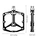 RockBros Bicycle Pedals 9/16 Lightweight Road Mountain Bike Pedals Carbon Fiber Sealed Bearings for MTB BMX Black