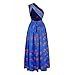 ENLACHIC Women's African Floral Printed Side Slit Bohemian High Waist Dashiki Maxi Dresses