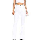 AMRSPENG Women's Black Bell Bottom Jeans: High Waist Flare Bootcut Stretch Slimming Jeans for Women