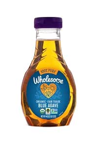 Wholesome Sweeteners Organic Blue Agave Nectar, Natural Low Glycemic Sweetener, Non GMO, Fair Trade &amp; Gluten Free, 44 Ounce (Pack of 2)