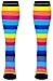 CompressionZ 20-30 mmHg Compression Socks Men & Women - Knee High Support Stockings (Rainbow Stripes, X-Large)