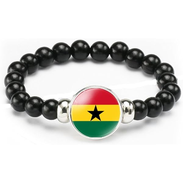 Vmcoatdu Ghana National Flag Key Chain Keyring Gift Men Women Keychain Stainless Steel And Inlaid Glass Materials