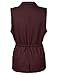 LE3NO Womens Faux Fur Anorak Military Vest with Pockets,L3nwv3010_burgundy,Small