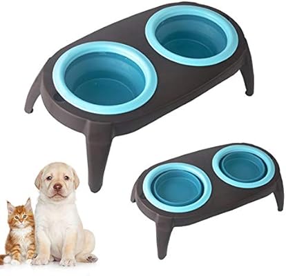 Elevated Dog Bowls Double Bowl Feeder Travel Dog Bowls Dog Cat
