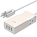 MAKETECH Compact Aluminum 2-Outlet Travel Power Strip with 3 USB Charging Ports (Gold)