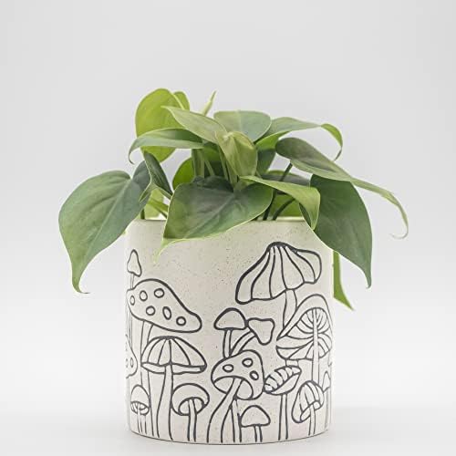 Mushroom Decor Planter Handmade Design Speckled White Ceramic Unique Retro Plant  Pot Indoor Plants Modern Boho Cottagecore Room Decor Cute Vintage Aesthetic  Decoration Funky Eclectic Accent Piece Gift price in Saudi Arabia |