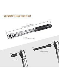 Llave dinamométrica de 1 4 pulgadas (20   200 pulgadas 2,26   22,6 Nm), Llave larga de 4.2 in con barra de extensión de 1 4 pulgadas, reductor de 3 8 pulgadas   HTW4A