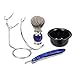 Anself 4 In 1 Facial Shaving Set Shaving Holder + Straight Razor + Soap Bowl + Blaireau Brush