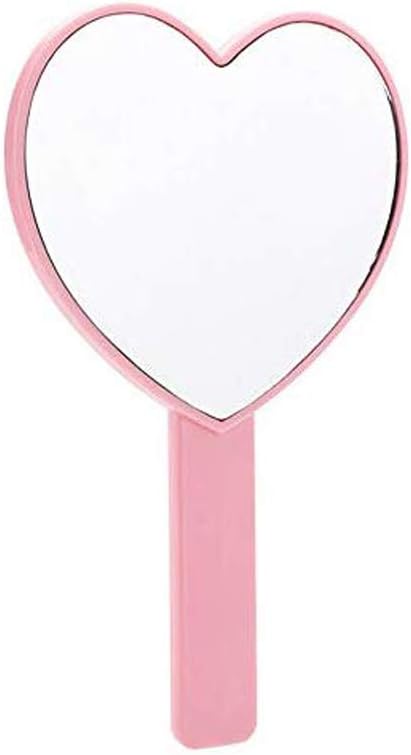 TBWHL Heart-Shaped Travel Handheld Mirror, Cosmetic Hand Mirror with Handle Pink: Home & Kitchen