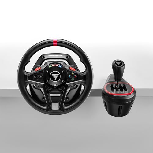 T128 Shifter Pack - Kit de Volante de Carreras y Palanca de Cambios TH8S para Xbox Series X|S, Xbox One y PC (Force Feedback Dinámico, LEDs de Velocidad, 8 Marchas) Negro