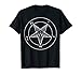 Pentagram T-Shirt with Baphomet Goat Head Satanic Black Star T-Shirt