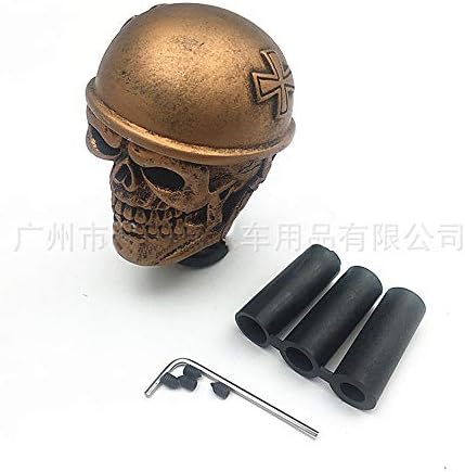 ZMM Car Gear Shift Knob Shifter Lever,Manual Gear,Car Interior Decoration Gear Shift,terror skull Style Gear Stick Shift Shifter Knob Lever Cover,Brass [Energy Class A]