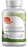 Zahlers Iron Complex, Complete Blood Building Iron Supplement with Ferrochel, Easy on the Stomach Iron Pills with Vitamin C, Optimal Absorption, Kosher Certified Iron Vitamins, 100 Capsules