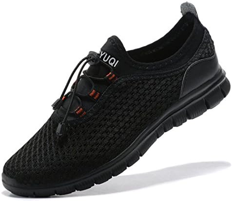 SIBARU Men's Walking Gym Sneakers Casual Athletic Comfortable Lightweight Running Shoes (Men,42EU/8.5US, Whole Black)