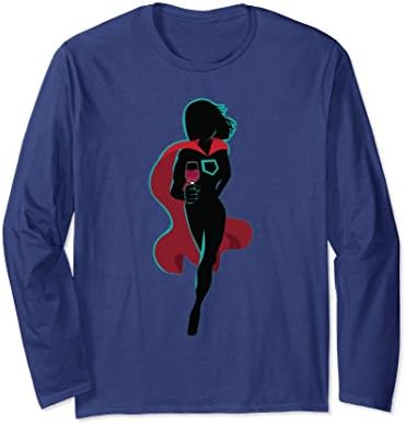 Unisex Wineder Woman - Wine Super Woman Long Sleeve T-Shirt 2XL Navy