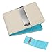 Epoint ECM08A07 Beige Blue World Wide Leather Wallet Stainless Steel Money Clip and 4 Card Holders Inspirational