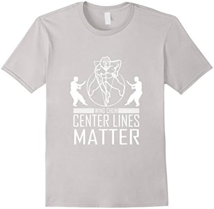 Men's Wing Chun Center Lines Matter Wing T-Shirt Medium Silver