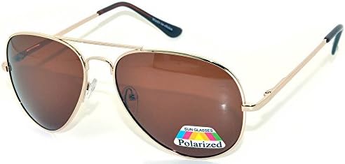 Classic Aviator Style Polarized Lens Sunglasses Metal Frame Spring Hinge