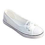 Women Canvas Flats Loafers, Mosunx(TM) Casual Breathable Flats Slip Shoes (39(US:8), White)