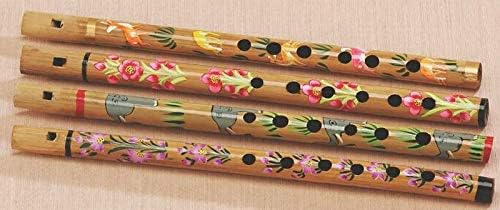 Hand Painted Bamboo Carved Flute Been Bansari Traditional Recorder Indian Music Instrument Party Favor Music Gift