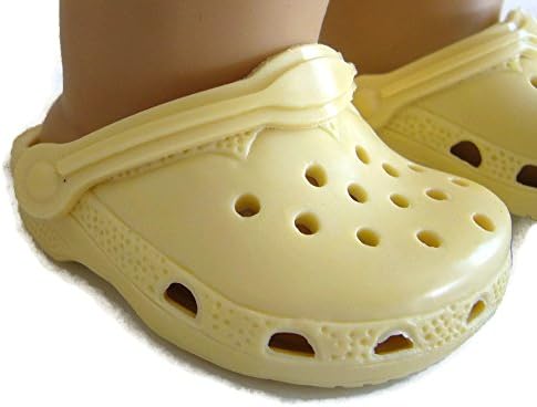 Light Yellow Krocs Shoes for 18" American Girl by Doll Clothes Sew Beautiful