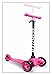 OxGord Scooter for Kids - Deluxe Aluminum 3 Wheel Glider with Kick n Go, Lean 2 Turn, Step 4 Break - Pink