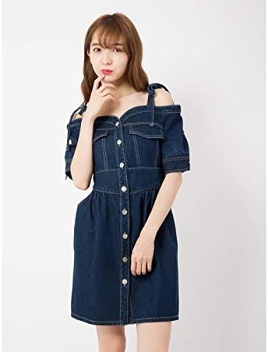Amazon Co Jp セシルマクビー Cecil Mcbee オフショルデニムワンピース ネイビー M 服 ファッション小物
