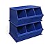 Badger Basket Three Bin Stackable Toy Storage Cubby Organizer - Blue