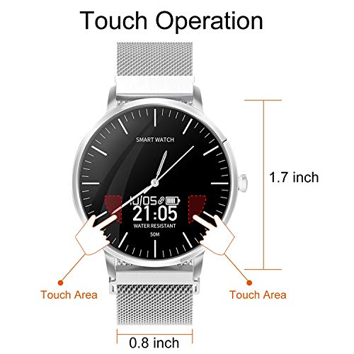 BingoFit Surf Smartwatch Sport Smartwatch Touchscreen Fitness Tracker Quartz Analog Wristwatch for Men Women 50M Water-Resistant Activity Tracker Health Monitor Watch for Android&iPhone