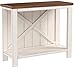 Signature Design by Ashley Abramsland Modern Farmhouse Console Sofa Table, White & Brown