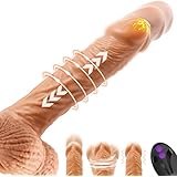 Realistic Thrusting G Spot Dildo Vibrator Adult Sex Toys for Women, 3 in 1 Lifelike Rotating Vibrating Dildos for Anal Stimul
