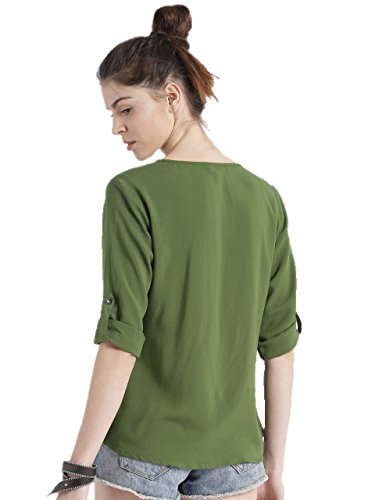 dhruvi trendz women's diamond crepe top (dt-w1092, black, medium)