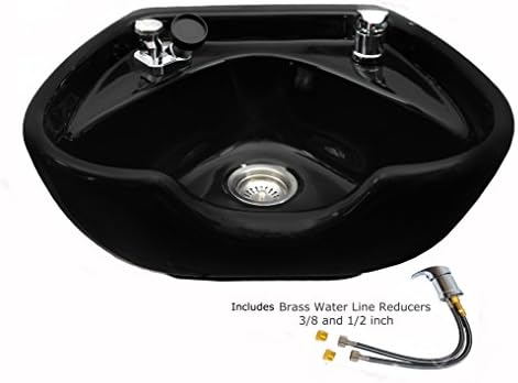 Extra Deep and Wide CERAMIC Beauty Salon Shampoo Black Wall Mounted Bowl Salon Equipment TLC-B88