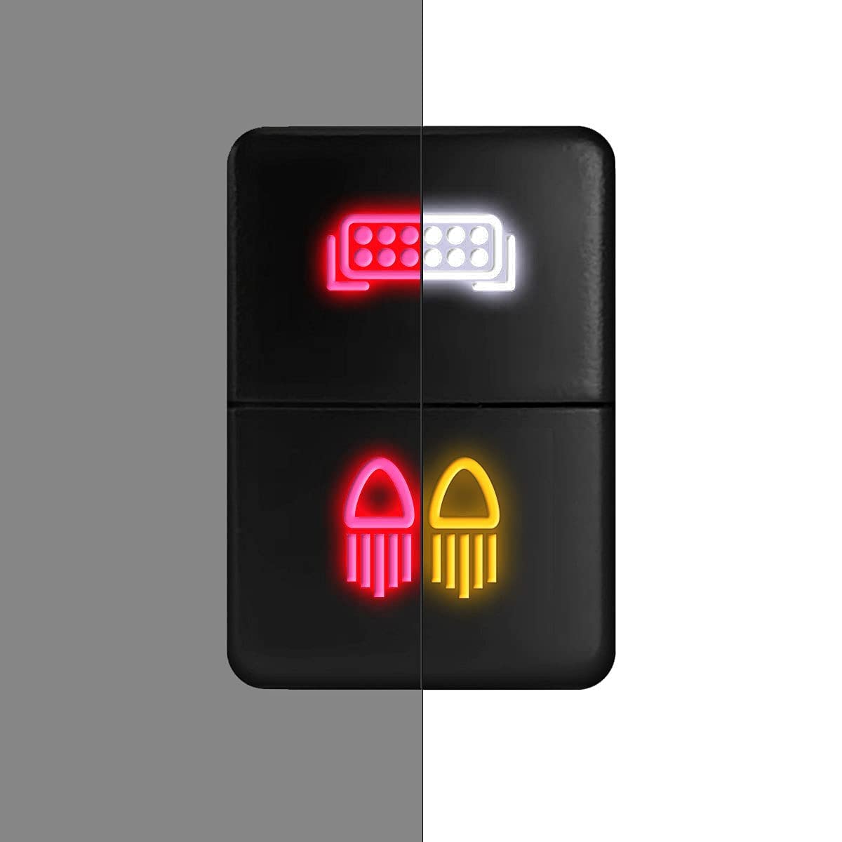 Photo 1 of [LIGHTBAR/Reverse Light] Dual Function/Dual Color Push Button Replacement for Toyota Tacoma Tundra 4Runner Sequoia etc - Size 0.87 x 1.28 in - Red-White/Red-Orange