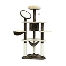 PawHut 60-inch Cat Tree Scratching Tower Condo with Hammock Post