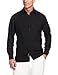 Cubavera Men's Long Sleeve Traditional Guayabera Shirt, Black, X-Large