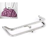 HOUSWEETY Metal Frame Kiss Clasp Lock Arch For Purse Bag Silver Tone 2pc Approx:12.8cm x 6.5cm(5