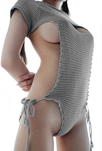 MERYLURE Women's Sexy Hollow Out Pullover Jumper Sweater Backless