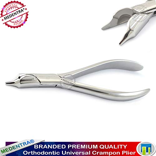 MEDENTRA Orthodontics Universal Crampon Pliers Dental Serrated Jaws for Bending - Forming Wires Cutting Adjusting and Contouring Archwire Pins Laboratory Instruments