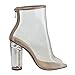 X2B FG97 Women's Ankle High Peep Toe Lucite Heel Bootie Sandals
