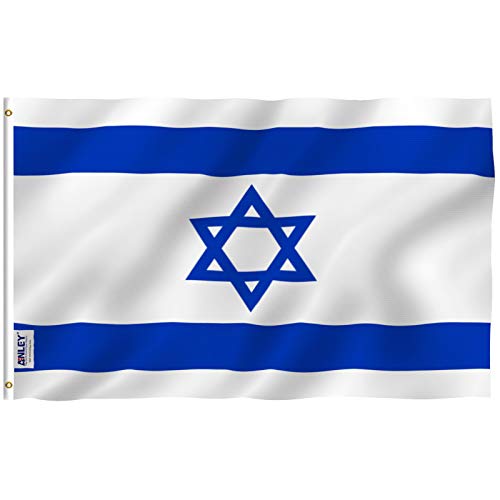 Anley Fly Breeze 3x5 Foot Israel Flag - Vivid Color and UV Fade Resistant - Canvas Header and Double Stitched - Israeli National Flags Polyester with Brass Grommets 3 X 5 Ft