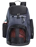 MIER Large Sports Backpack w/Pocket for Swim, Outdoor, Gym, Basketball, 40L