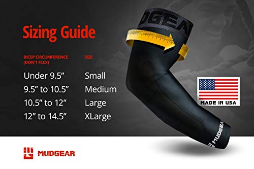 MudGear Padded Arm Sleeves Sports Compression Elbow Protection