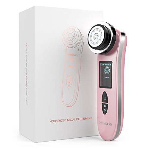 Life Basis RF Radio Frequency Facial Beauty Machine Portable Galvanic Device Wrinkle & Anti-Aging Instrument Rechargeable Skin Care Tools for Face Skin Tightening (Rose Gold)