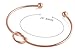 FHMZ Love Knot Bangle Bracelet Simple Cuffs Bracelet for Women Girls Stretch Bracelets - Set of 4 (Rose Gold)