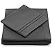 Queen Size Bed Sheets - Grey Luxury Sheet Set - Deep Pocket - Super Soft Hotel Bedding - Cool & Wrinkle Free - 1 Fitted, 1 Flat, 2 Pillow Cases - Charcoal Queen Sheets - 4 Piece